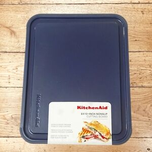KitchenAid Blue Blue 8 X 10 Non-slip Trenched Cutting Board - NWT